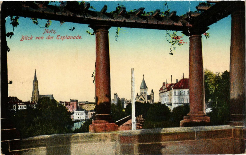 Carte postale ancienne Metz - Blick von der Esplanade à Metz