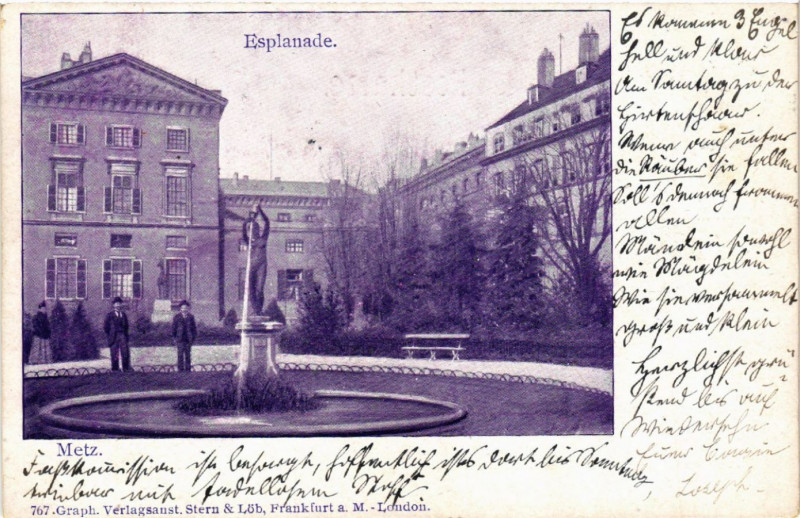 Carte postale ancienne Esplanade Metz à Metz