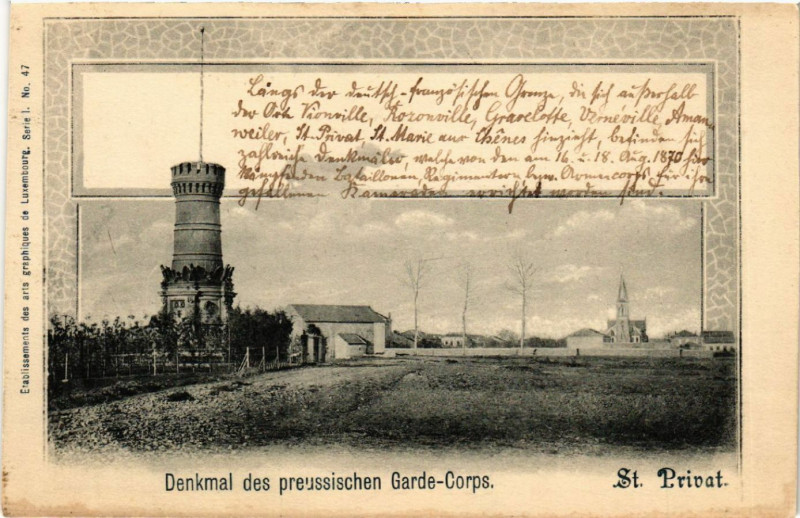 Carte postale ancienne Denkmal des preussischen Garde-Corps - Saint-Privat