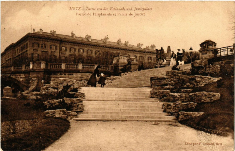 Carte postale ancienne Metz - Partie von der Esplanade und Justizpalast - Partie de à Metz
