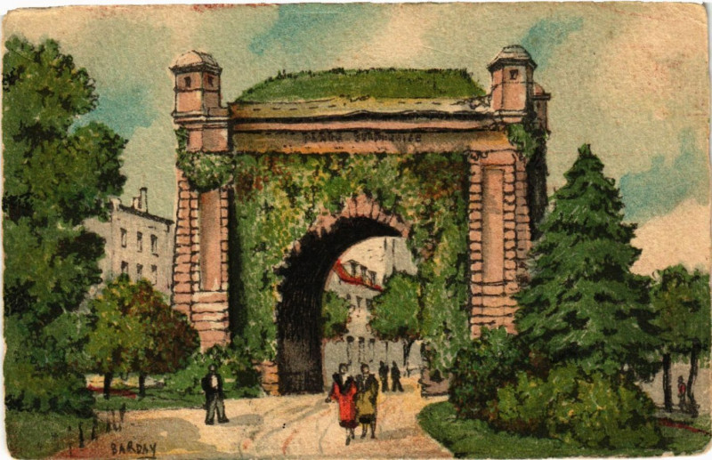 Carte postale ancienne Metz - La Porte Serpenoise à Metz