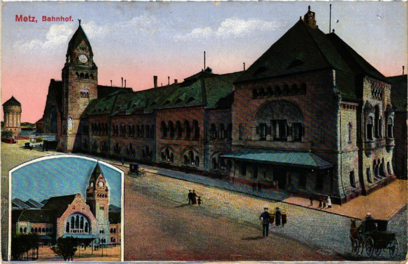 Carte postale ancienne Metz Bahnhof à Metz