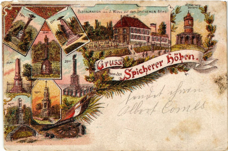 Carte postale ancienne Gruss von den Spicherer Hohen