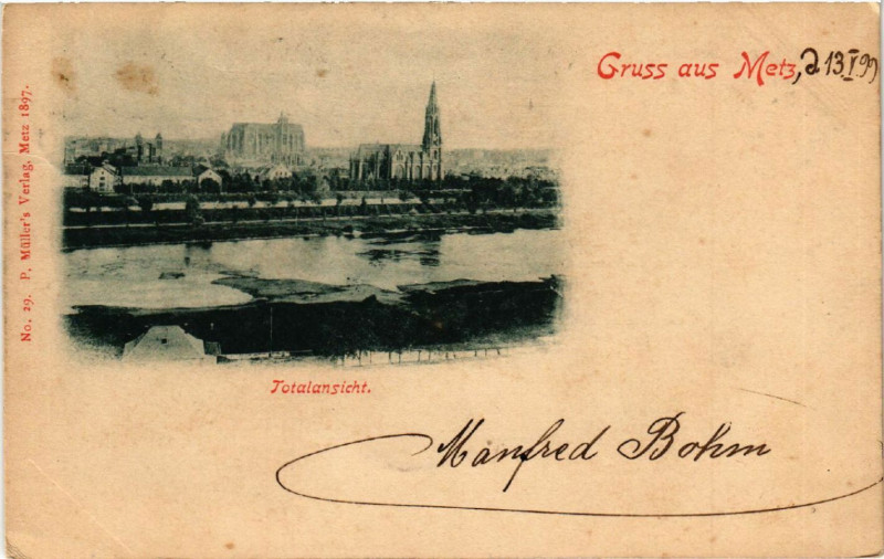 Carte postale ancienne Gruss aus Metz - Totalansicht à Metz