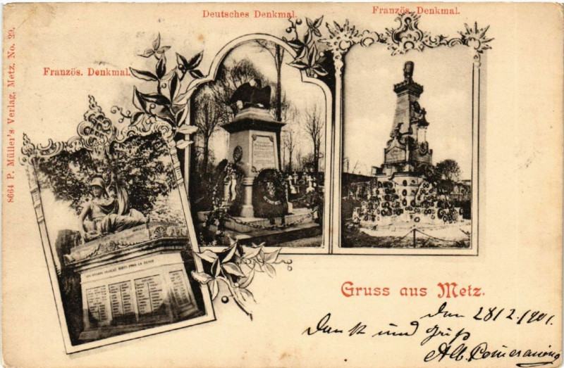 Carte postale ancienne Gruss aus Metz à Metz