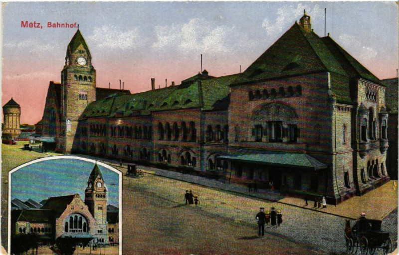Carte postale ancienne Metz - Bahnhof à Metz