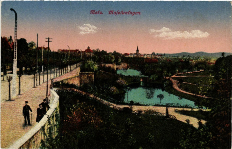 Carte postale ancienne Metz Mofetanlagen à Metz
