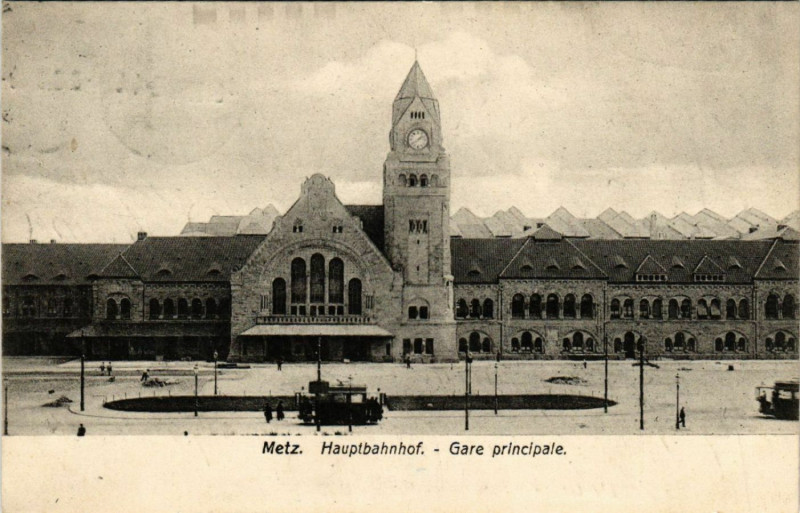 Carte postale ancienne Metz Hauptbahnhof - Gare principale à Metz
