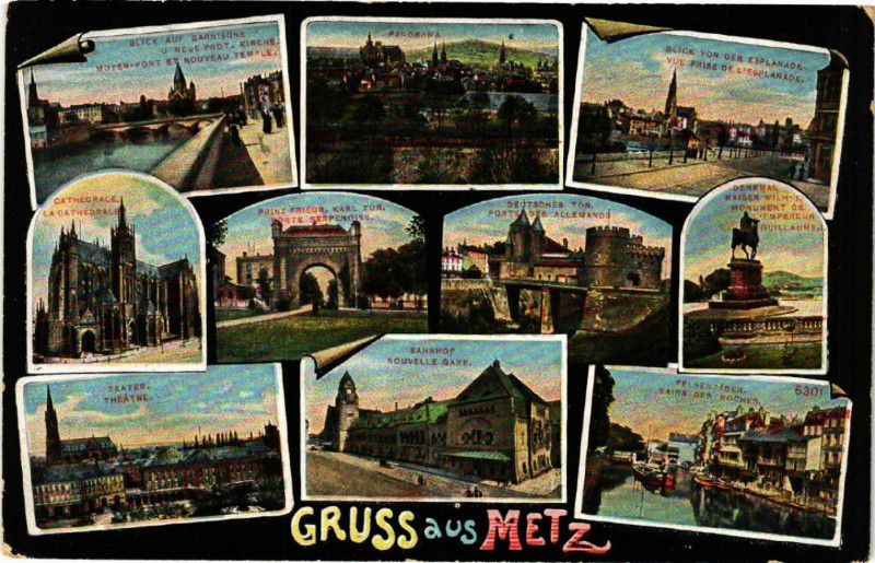 Carte postale ancienne Gruss aus Metz à Metz