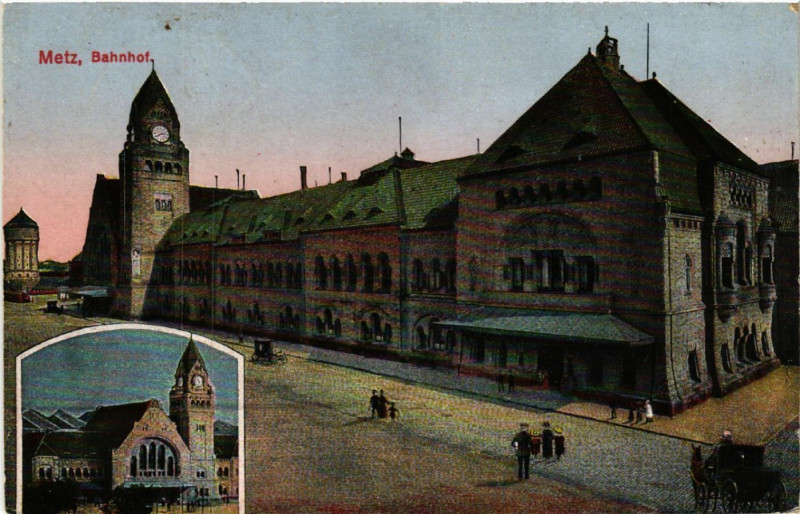 Carte postale ancienne Metz Bahnhof à Metz