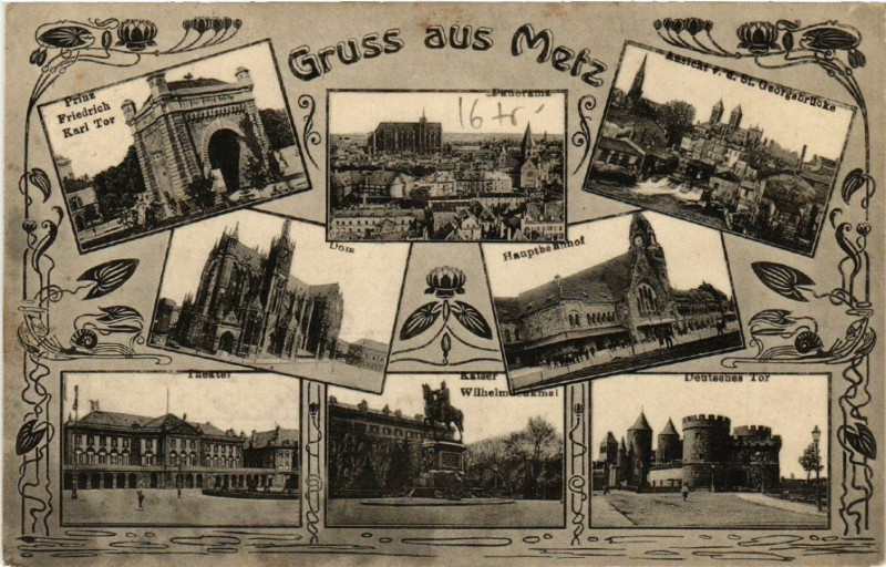 Carte postale ancienne Gruss aus Metz à Metz