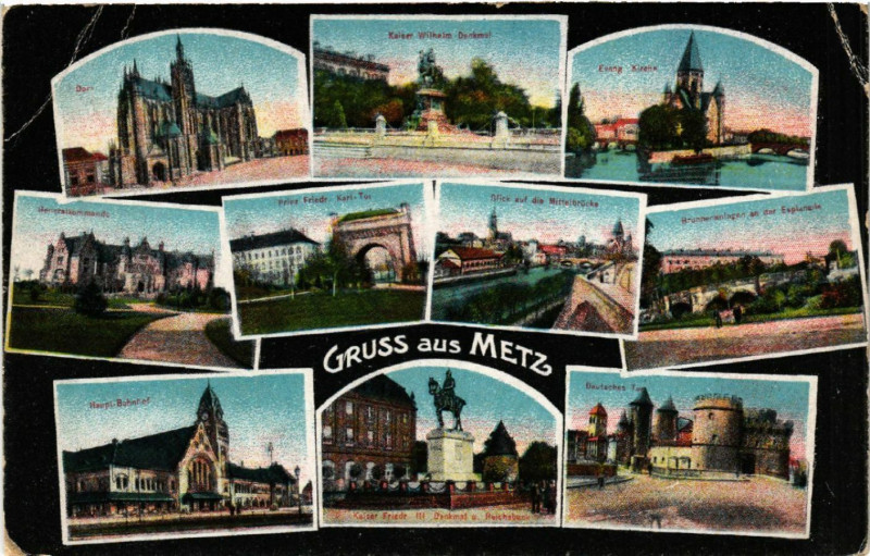 Carte postale ancienne Gruss aus Metz à Metz