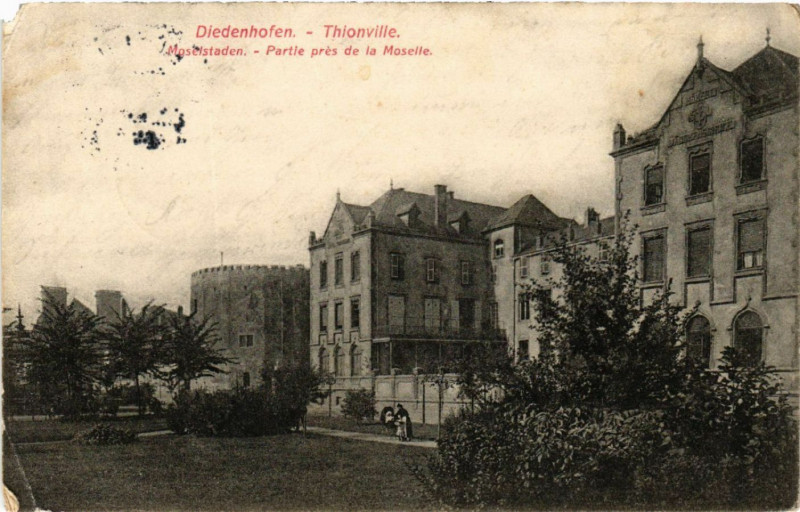Carte postale ancienne Diedenhofen Thionville Moselstaden Partie pres de la Moselle à Thionville