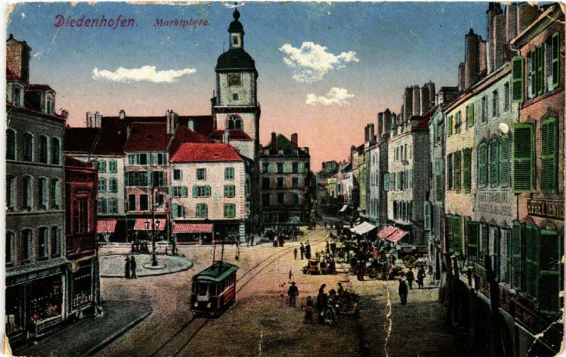 Carte postale ancienne Diedenhofen - Marktplatz