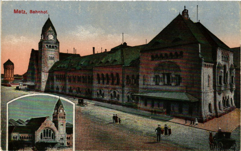 Carte postale ancienne Metz Bahnhof à Metz