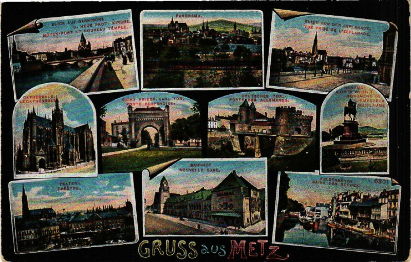 Carte postale ancienne Gruss aus Metz à Metz