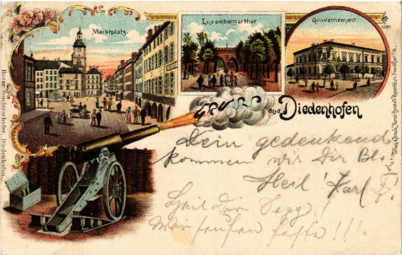Carte postale ancienne Gruss aus Diedenhofen