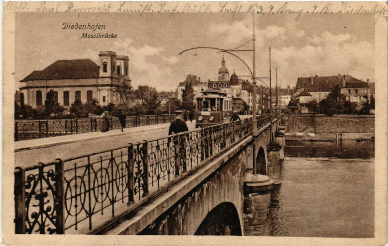 Carte postale ancienne Diedenhofen Moselbrucke