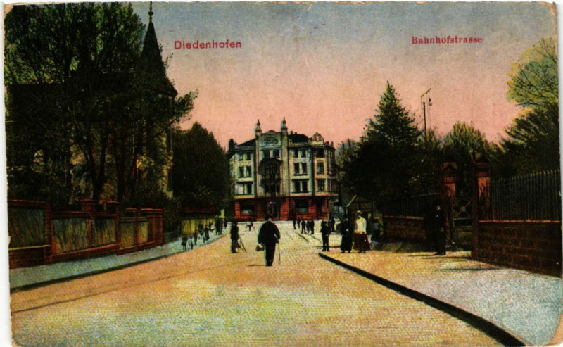 Carte postale ancienne Diedenhofen Bahnhofstrasse