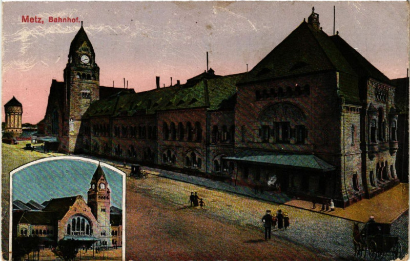 Carte postale ancienne Metz - Bahnhof à Metz