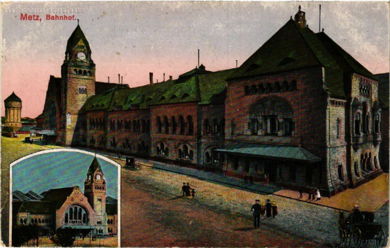 Carte postale ancienne Metz Bahnhof à Metz