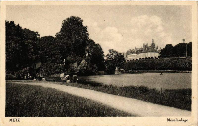 Carte postale ancienne Metz - Moselanlage à Metz