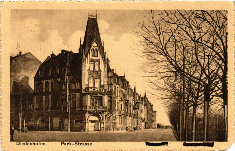 Carte postale ancienne Diedenhofen Park-Strasse