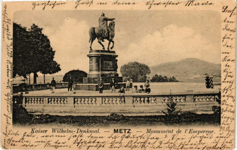 Carte postale ancienne Metz - Monument de l'Emperur à Metz