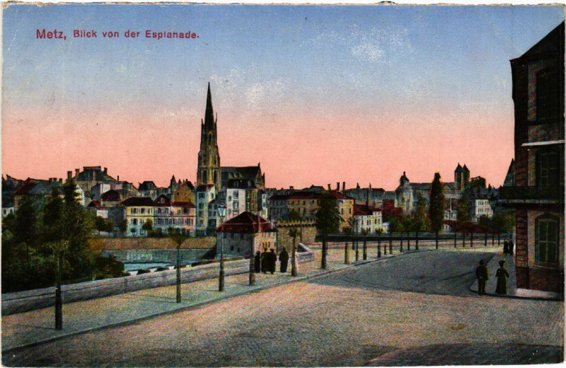 Carte postale ancienne Metz - Blick von der Esplanade à Metz