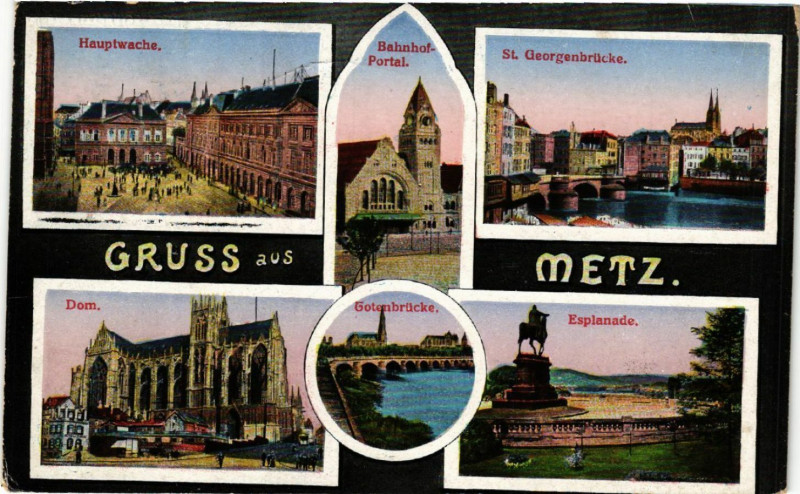 Carte postale ancienne Gruss Aus Metz à Metz