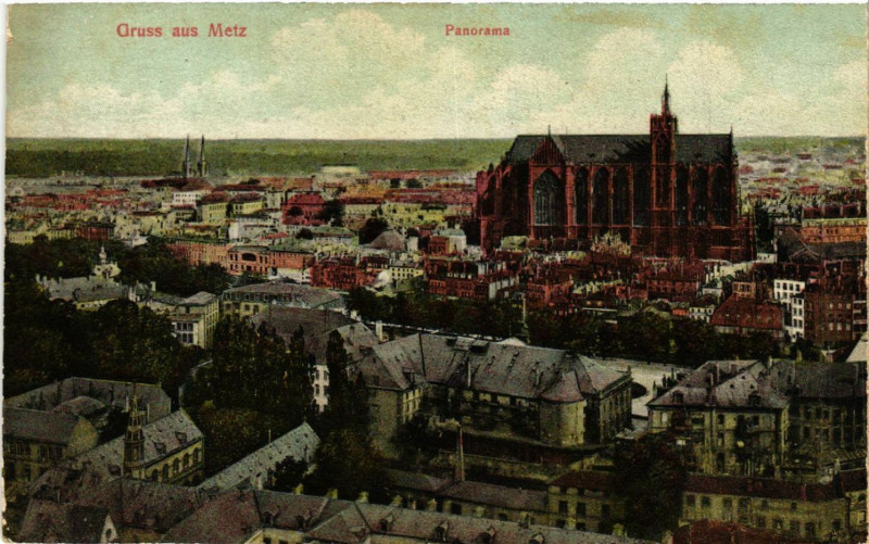 Carte postale ancienne Gruss aus Metz - Panorama à Metz