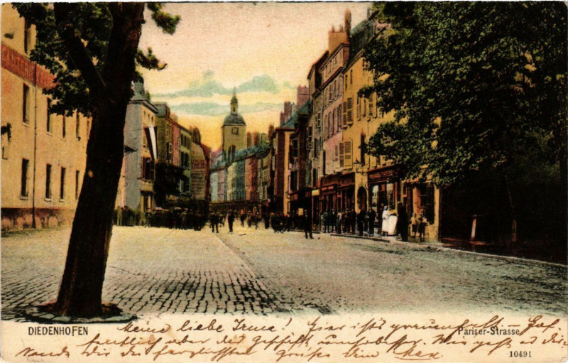 Carte postale ancienne Diedenhofen Pariser-Strasse