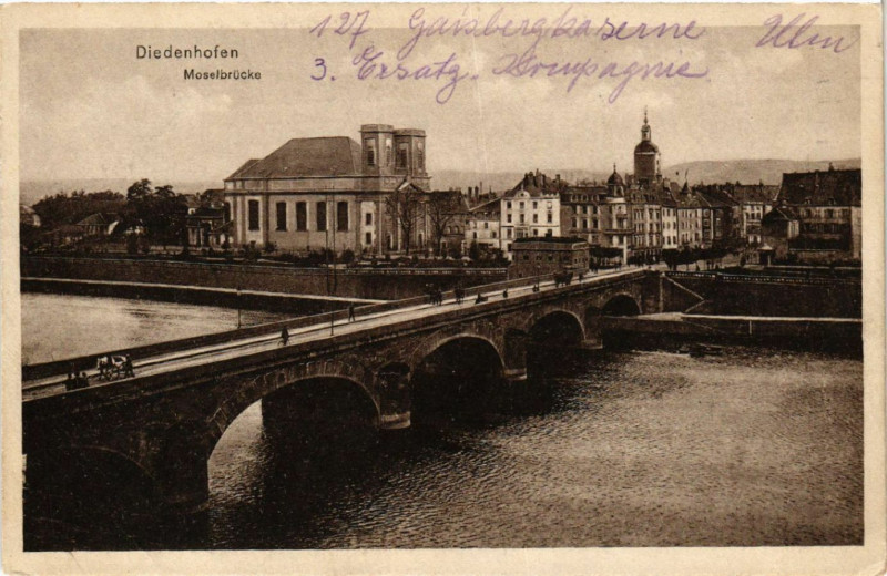 Carte postale ancienne Diedenhofen Moselbrucke