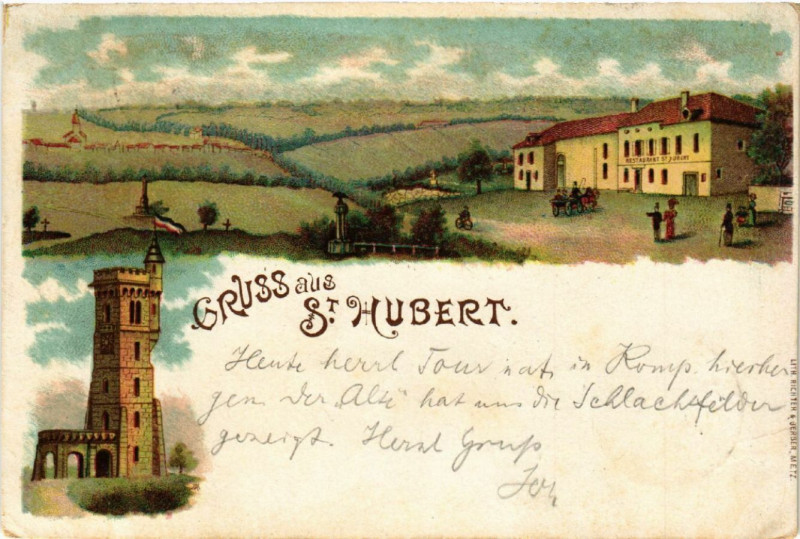 Carte postale ancienne Gruss aus Saint-Hubert à Saint-Hubert