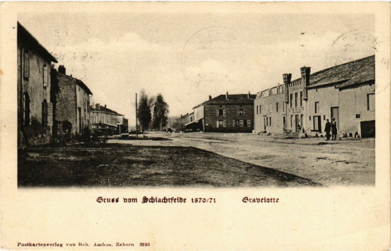 Carte postale ancienne Gruss vom Schlachtfelde 1870-71 - Gravelotte à Gravelotte