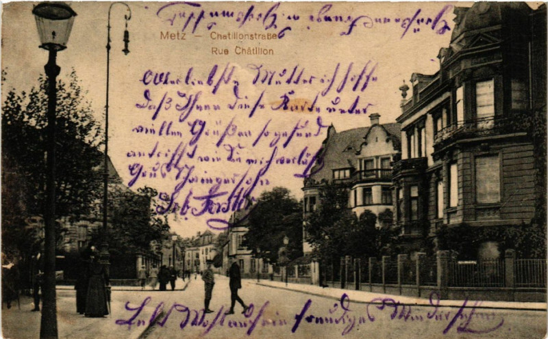 Carte postale ancienne Metz - CHATILLONstrasse - Rue Chatillon à Metz