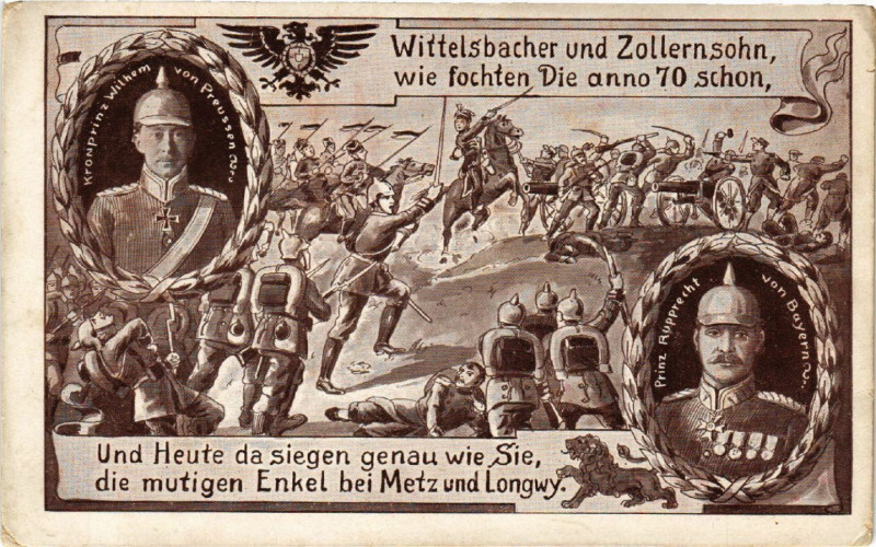 Carte postale ancienne Wittelsbacher un Zollernsohn wie fochten Die anno 70 schon Und