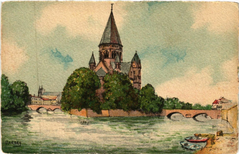 Carte postale ancienne Metz - Le Temple à Metz