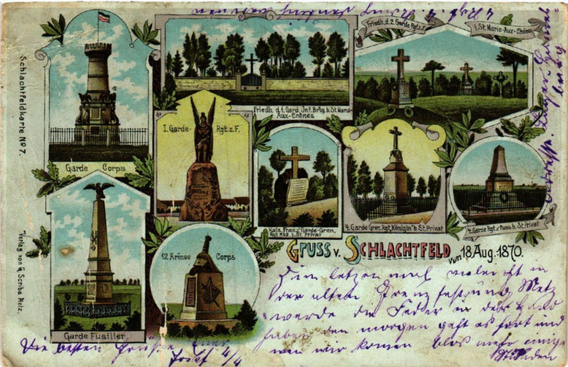 Carte postale ancienne Gruss v. Schlachtfeld vom 18. Aug. 1870