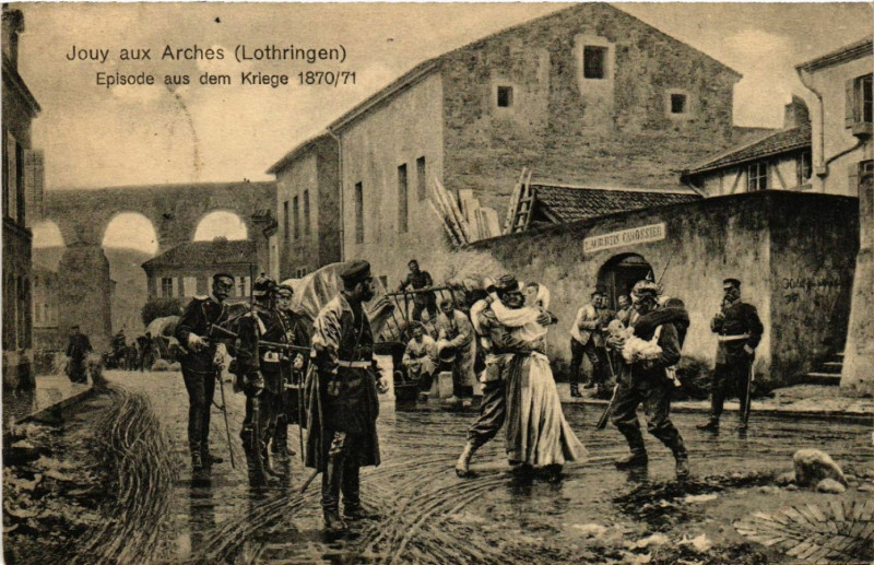 Carte postale ancienne Jouy aux Arches - Episode aus dem Kriege 1870/71 à Jouy-aux-Arches