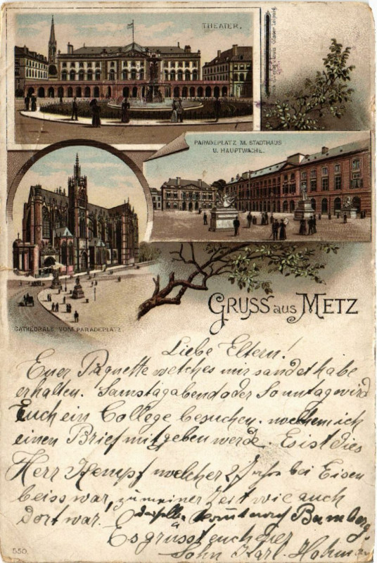 Carte postale ancienne Gruss aus Metz à Metz