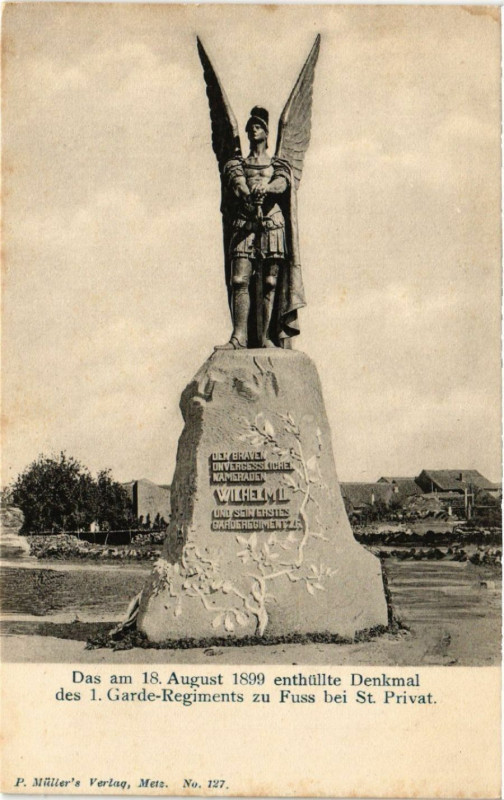 Carte postale ancienne Am 18 August 1899 enthullte Denkmal des 1 Garde-Regiments zu