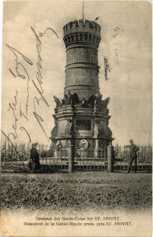 Carte postale ancienne Denkmal des Garde-Corps bei Saint-Privat