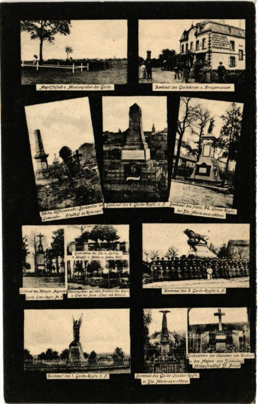 Carte postale ancienne Angriffsfeld u. Massengraber der Garde