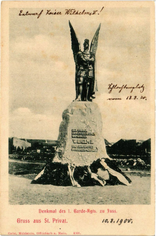 Carte postale ancienne Denkmal des I. Garde-Regts. zu Fuss