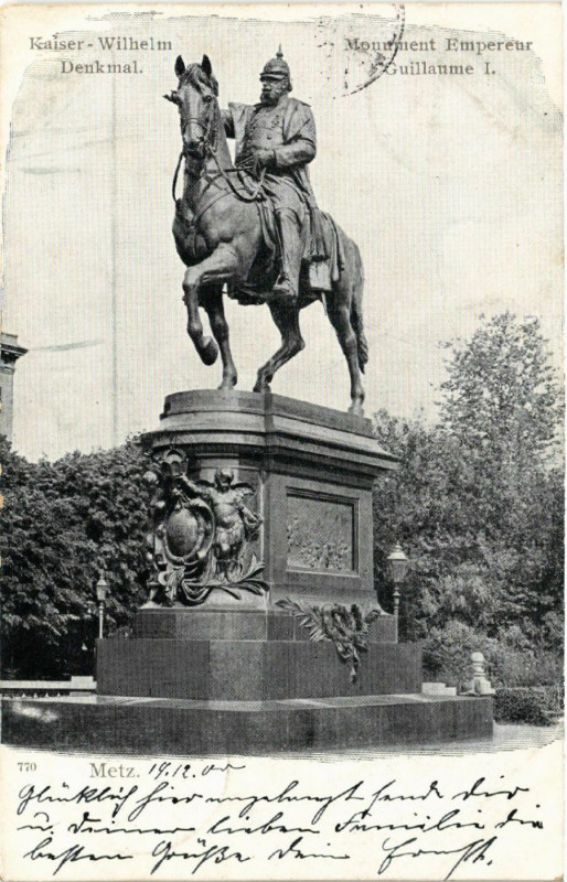 Carte postale ancienne Kaiser-Wilhelm Denkmal Metz à Metz