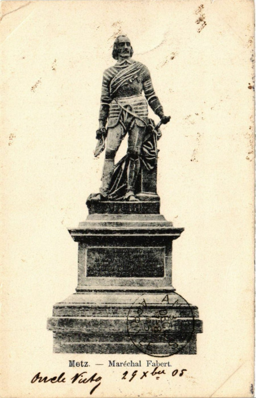 Carte postale ancienne Metz - Marechal Fabert à Metz