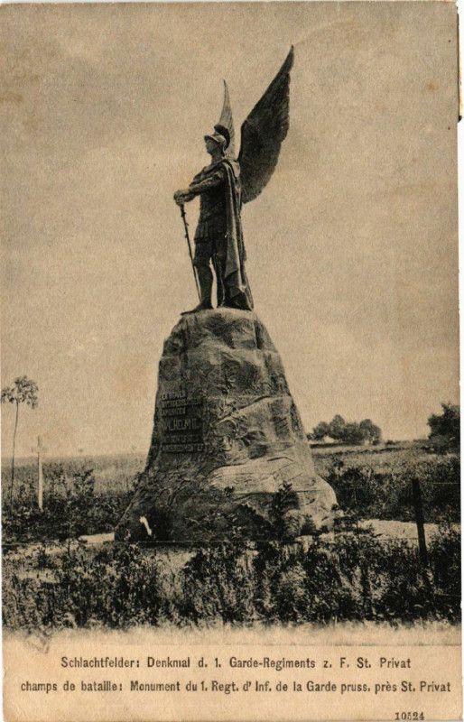 Carte postale ancienne Schlachtfelder: Denkmal d. 1. Garde-Regiments z. F. Saint-Privat