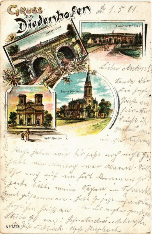 Carte postale ancienne Gruss aus Diedenhofen