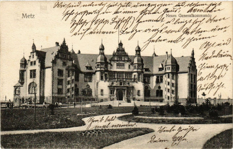 Carte postale ancienne Metz Neues généralkommando à Metz